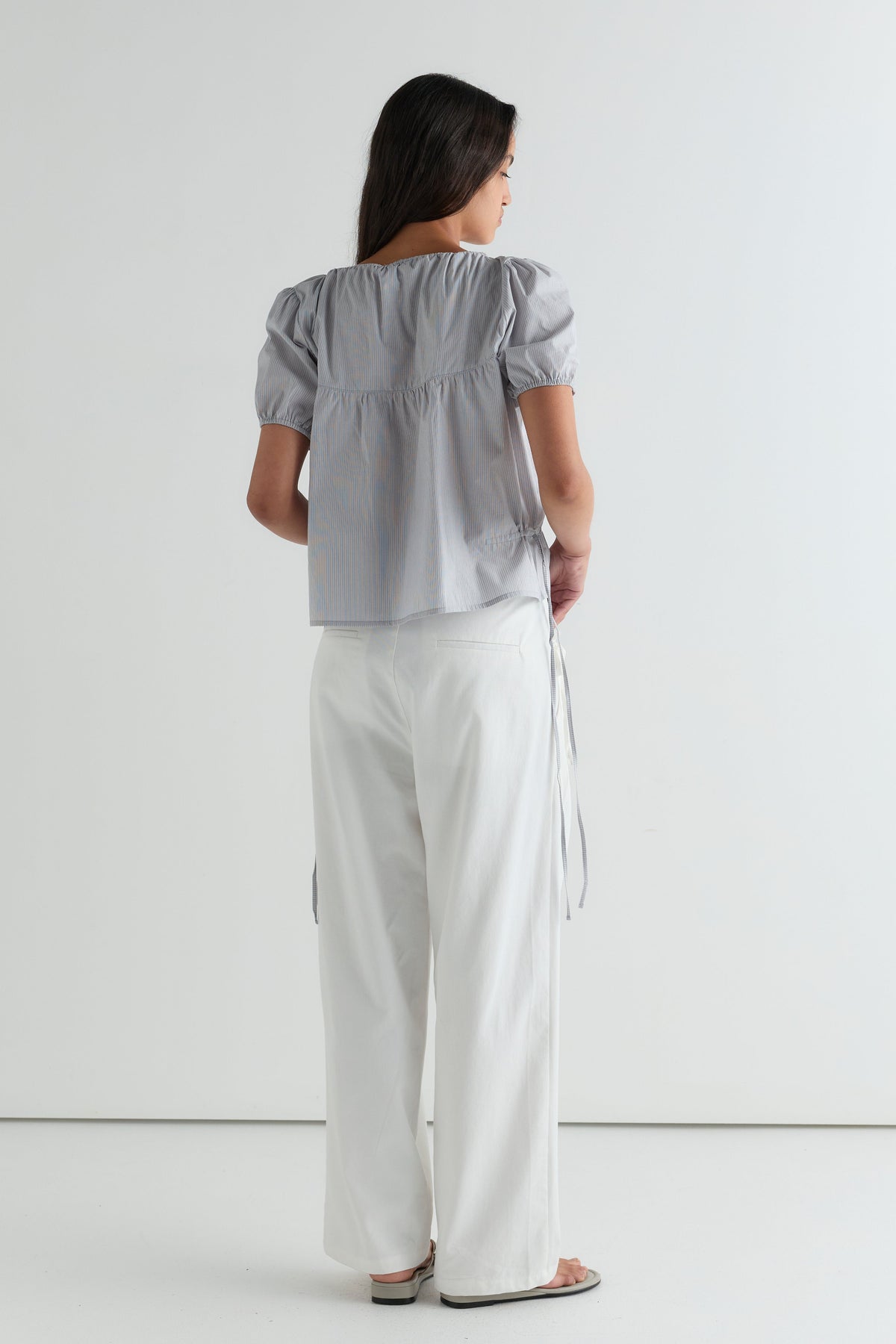 Cinched Pocket Pant - White