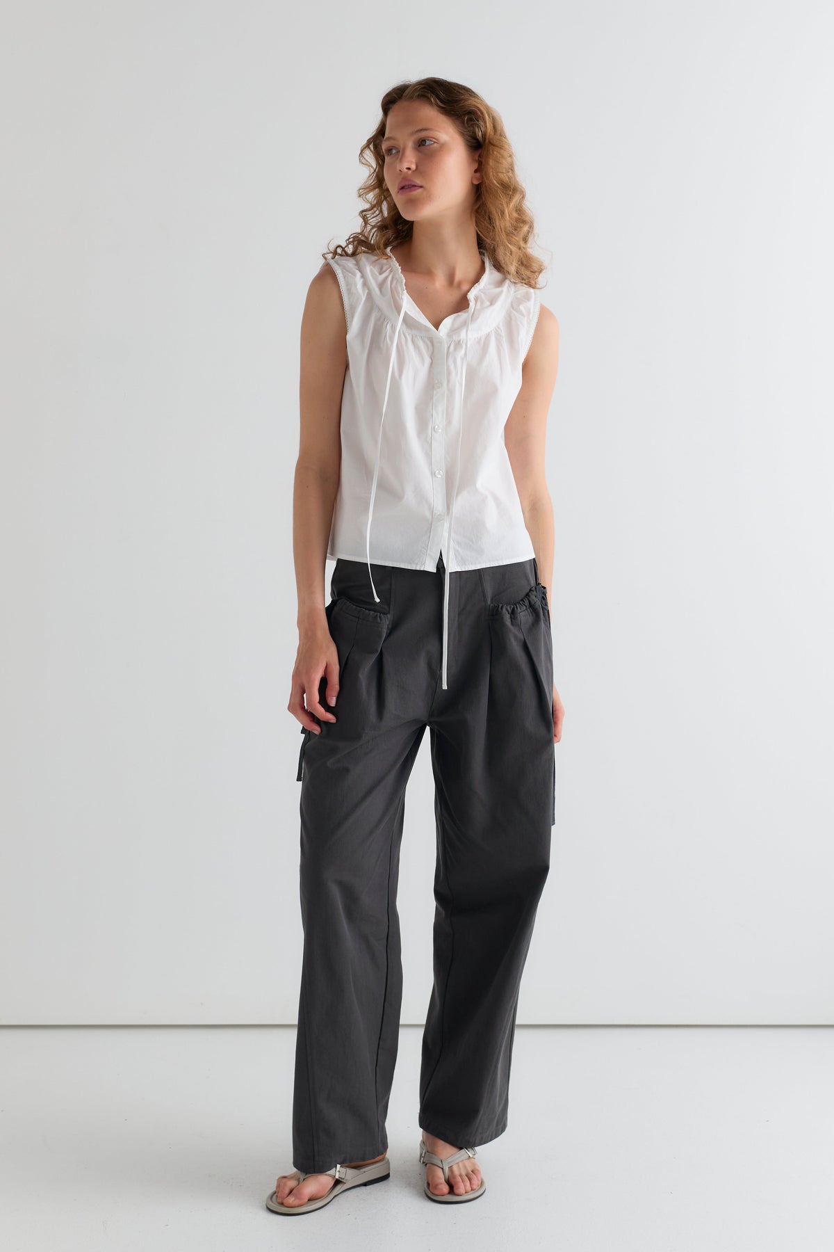 Cinched Pocket Pant - Charcoal
