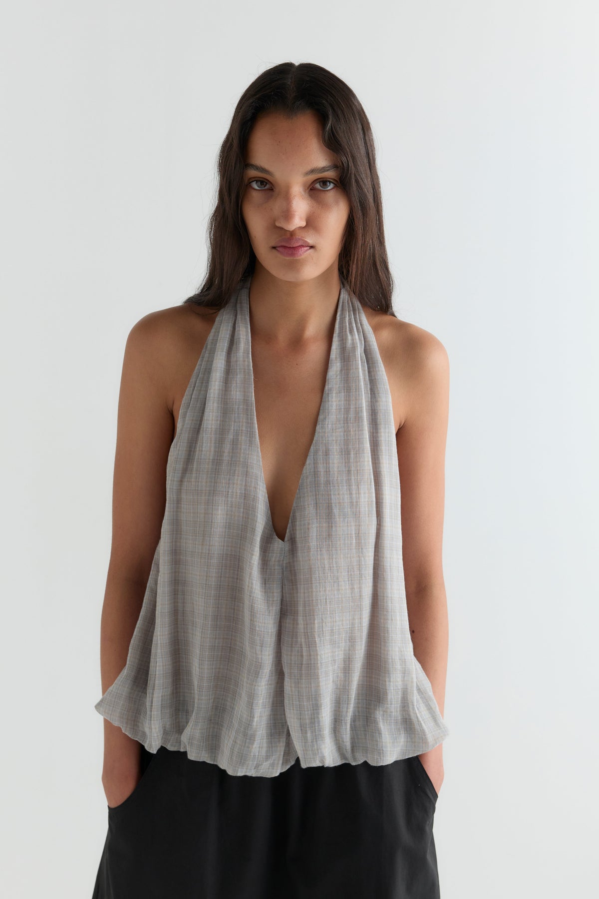 Voile Halter - Honey Check