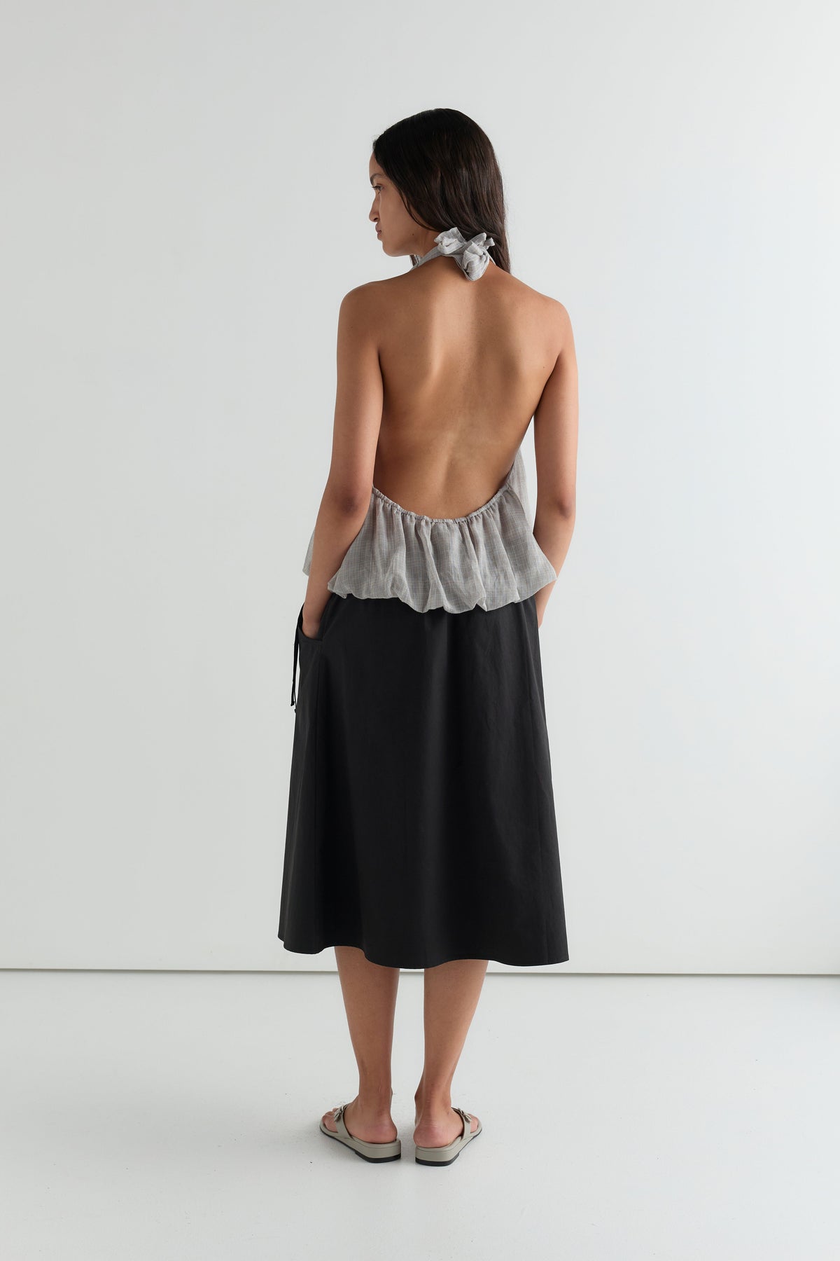 Voile Halter - Honey Check