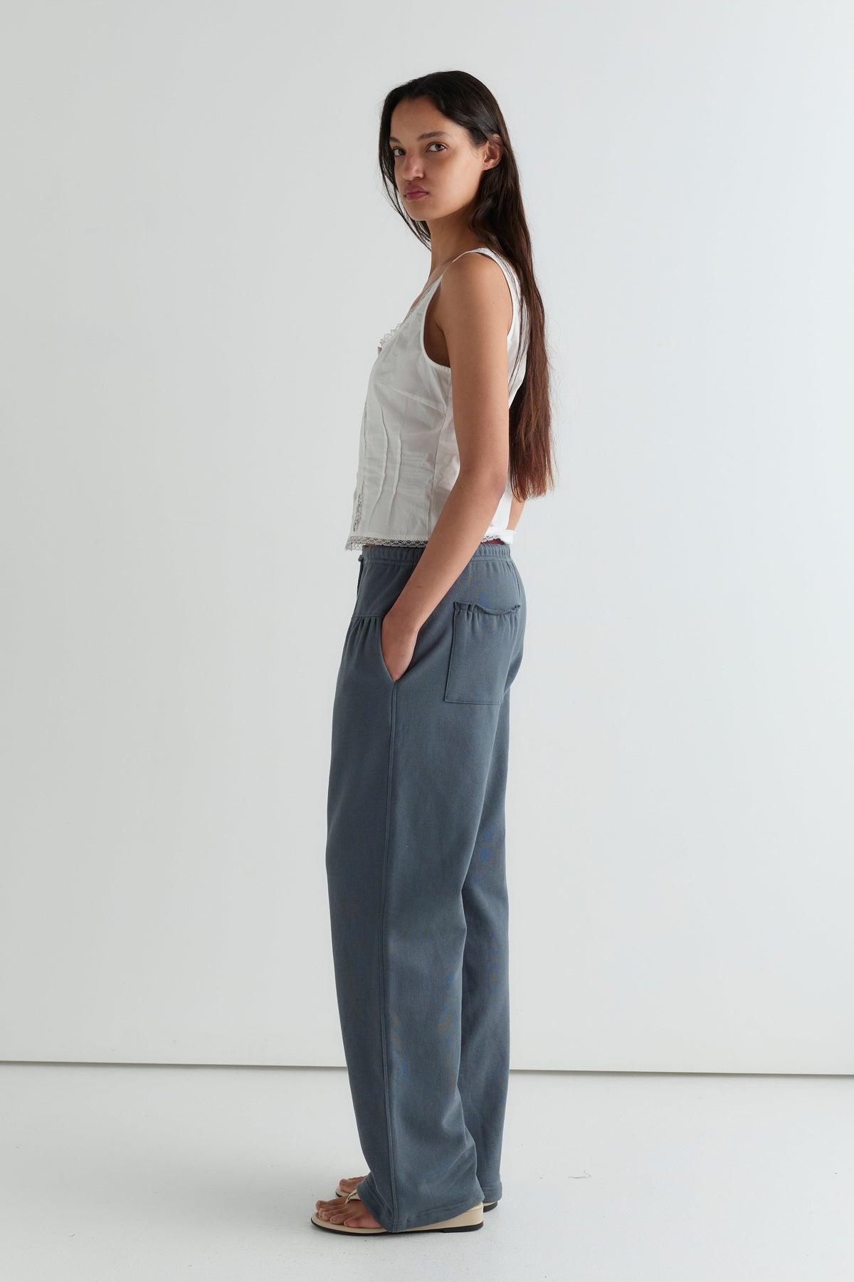 Frill Trackpant - Blue  Slate