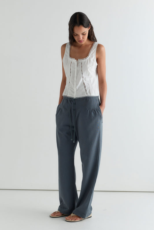 Frill Trackpant - Blue  Slate