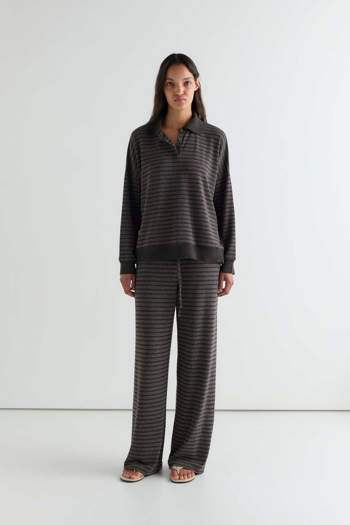 Lounger Pant - Brown Stripe