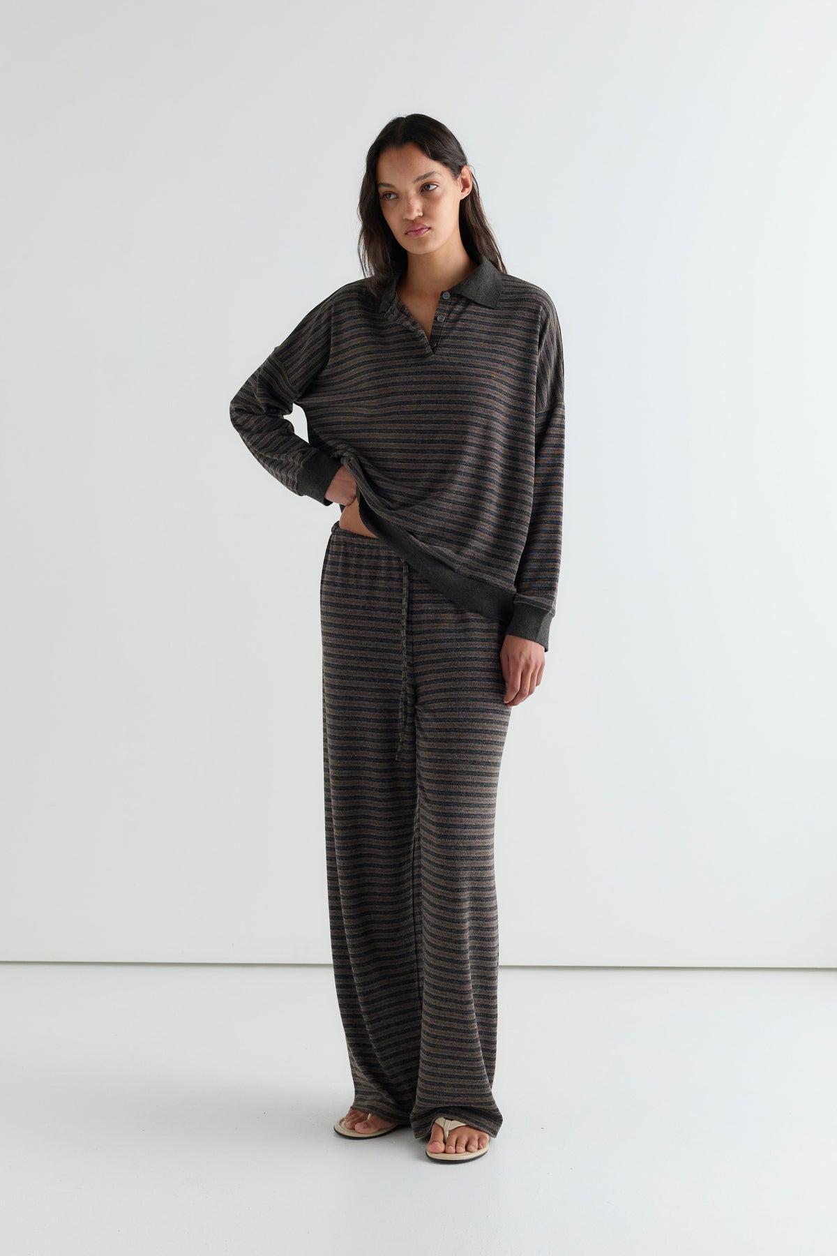 Lounger Polo - Brown Stripe