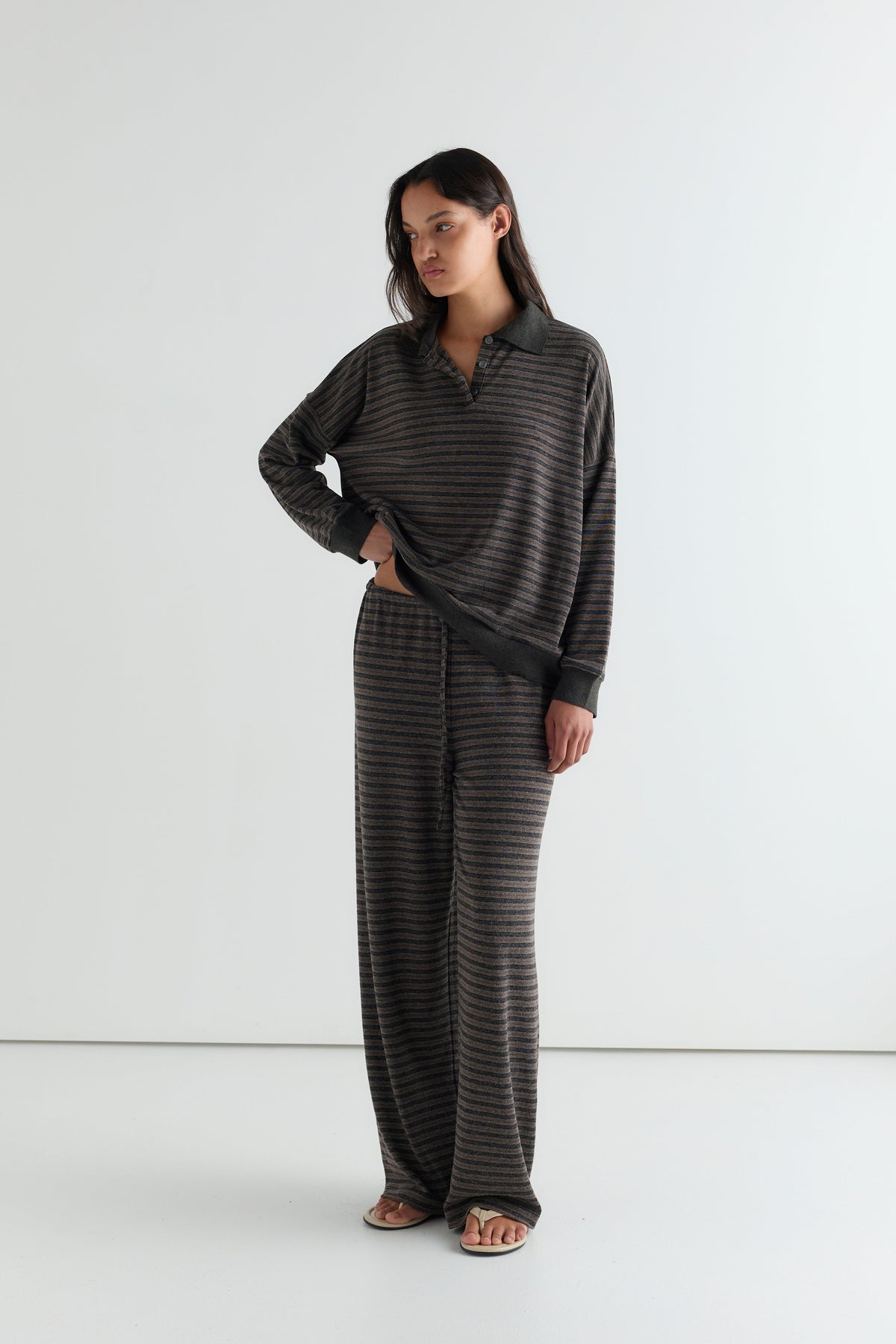 Lounger Pant - Brown Stripe