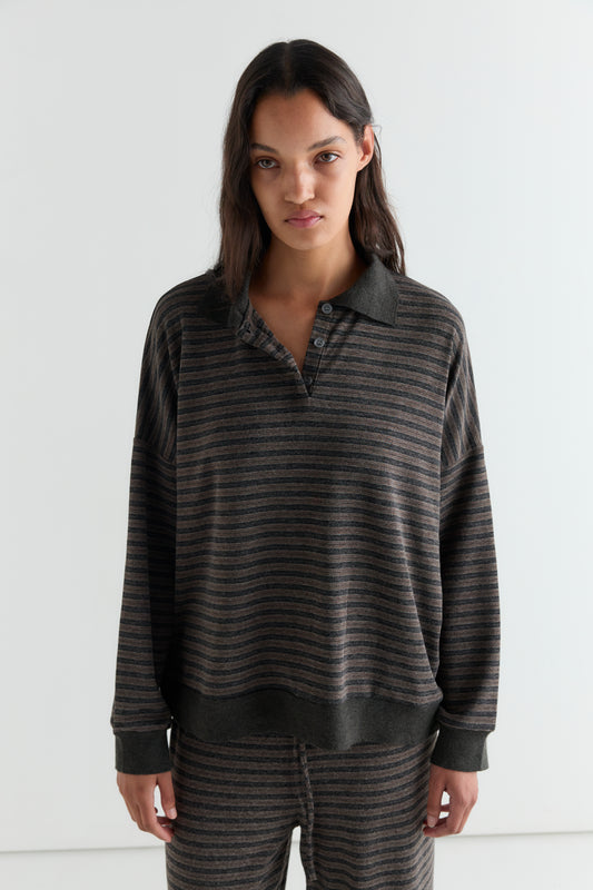 Lounger Polo - Brown Stripe