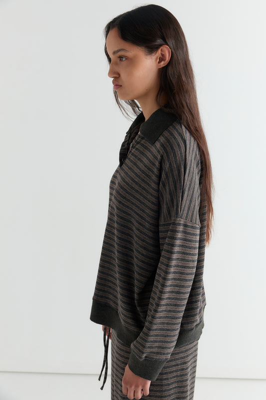 Lounger Polo - Brown Stripe