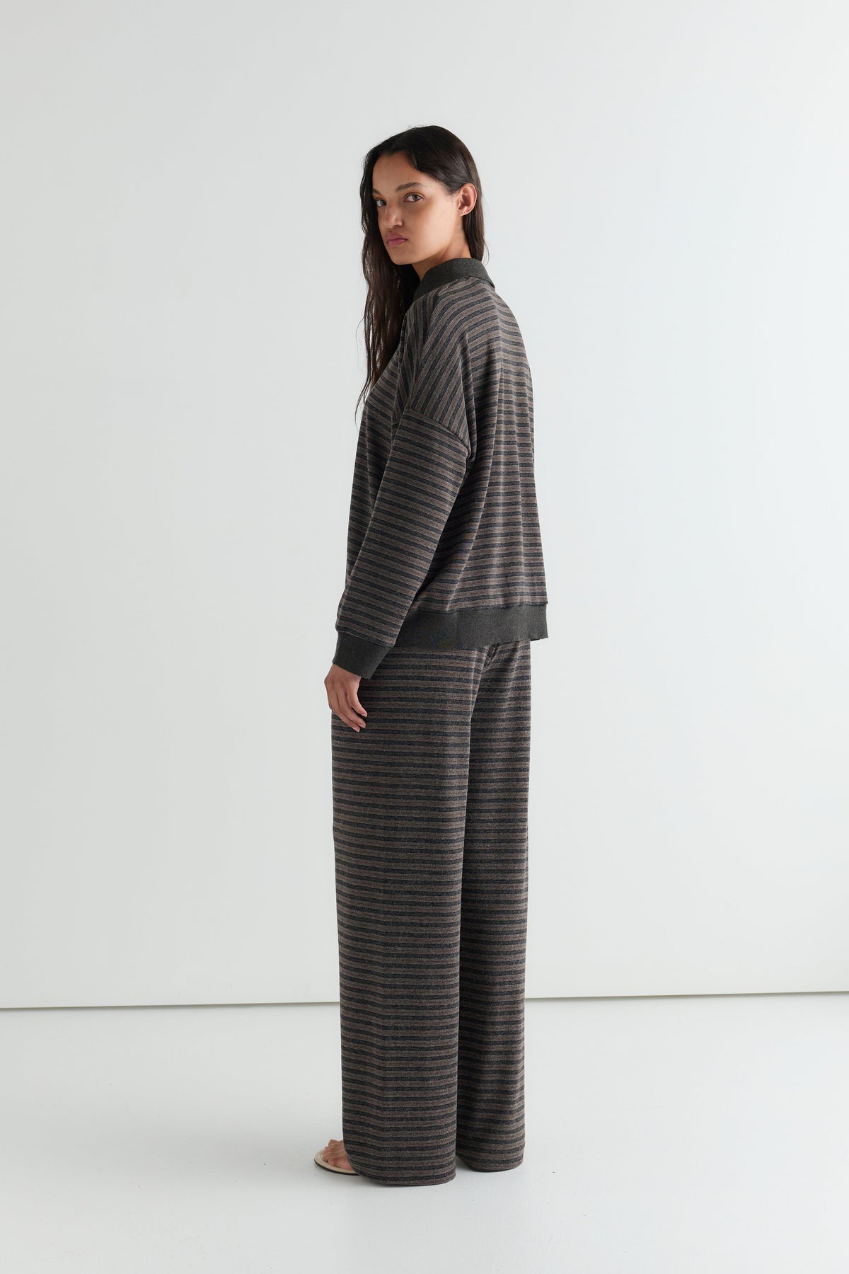 Lounger Pant - Brown Stripe