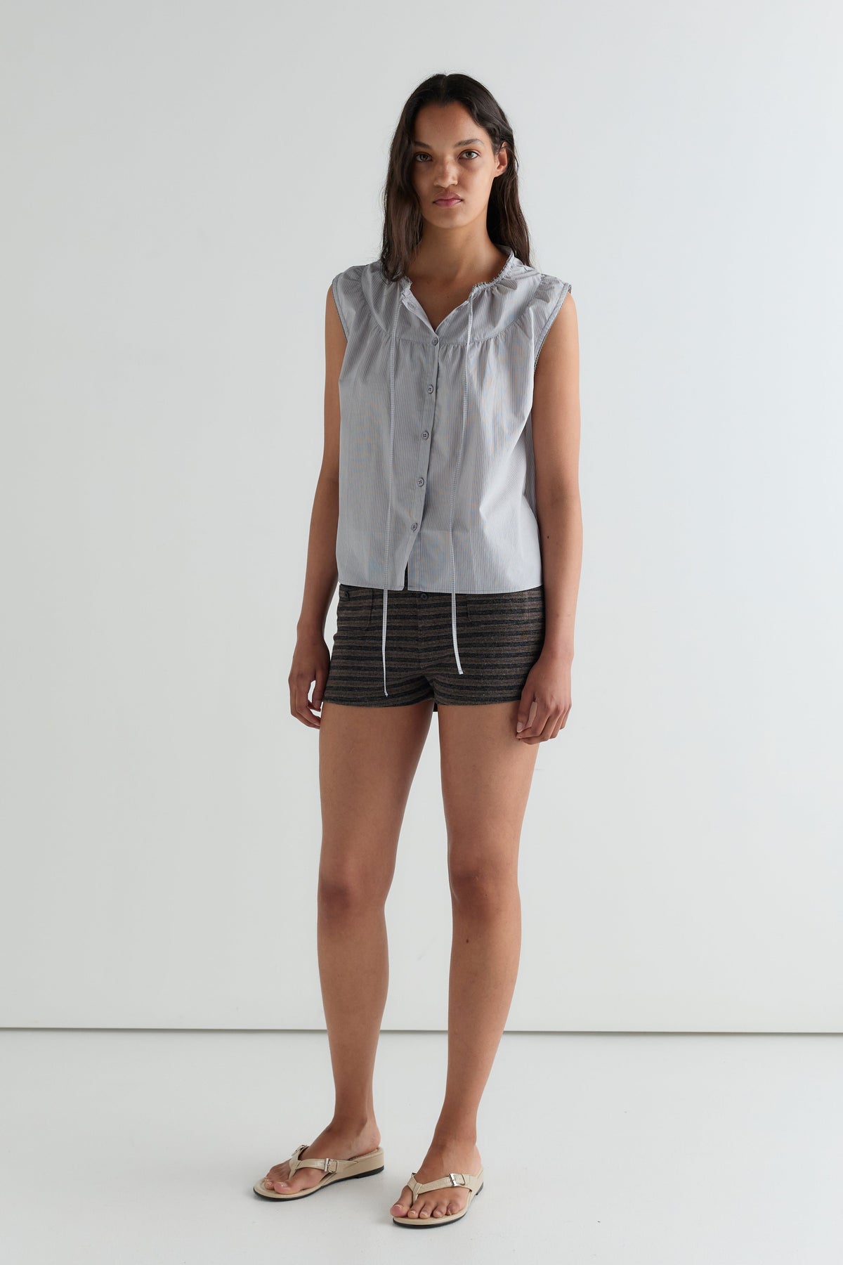 Mini Pocket Short - Brown Stripe