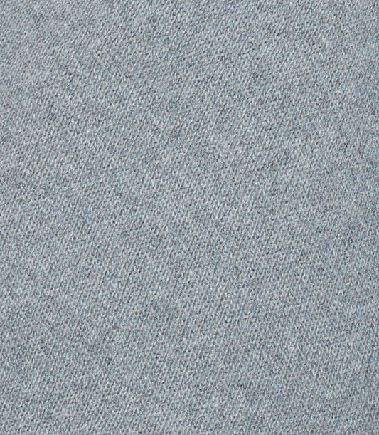Close-up of the Wrap Cardigan - Grey fabric by Deiji Studios: a soft grey knit, shown flat.