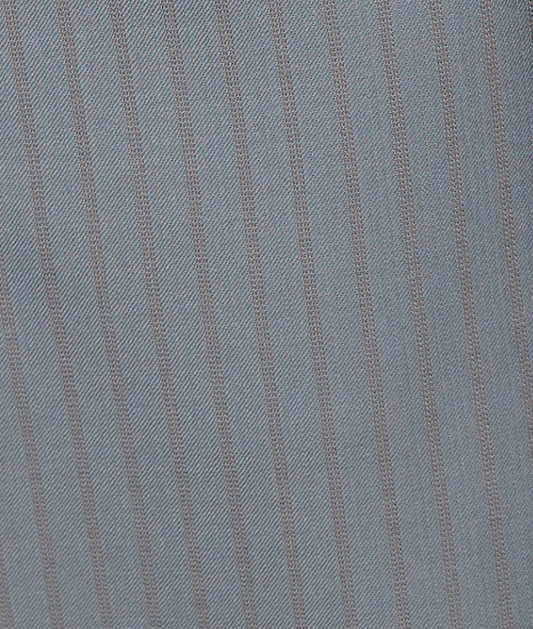 Close-up of the Boxer Pant - Grey Stripe fabric in light blue, featuring thin, evenly spaced vertical dark pinstripes that evoke a classic look. The visible woven texture suggests a comfortable and stylish design typical of relaxed boxer pants with an elasticated waistband.