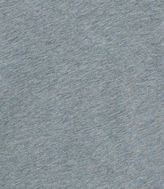 Close-up of the light gray fabric surface from the Deiji Studios Cuff Tie Top - Grey, featuring a soft, slightly textured appearance with subtle irregular lines throughout.