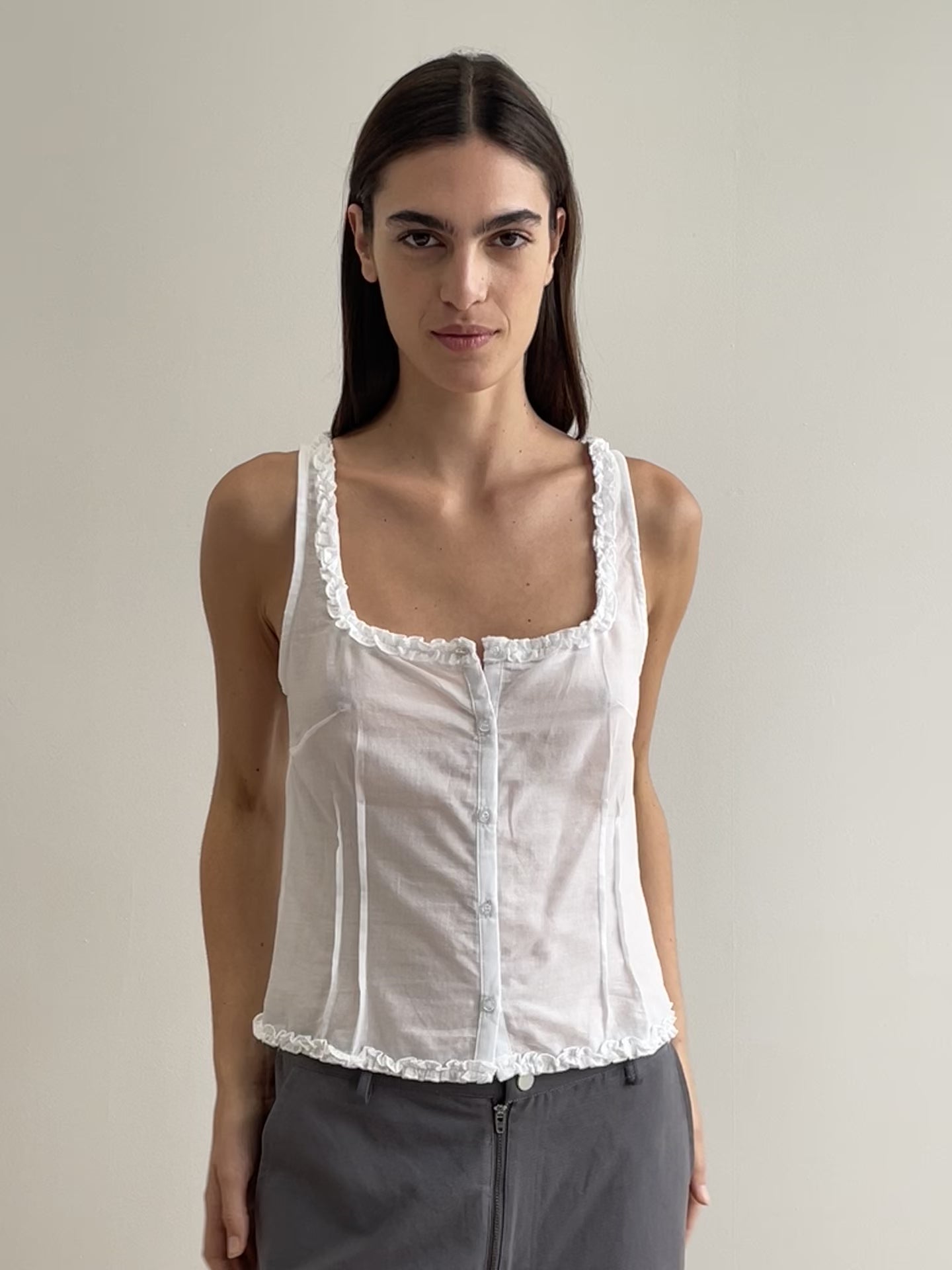 FANCY TWEED FRILL TOP decicoutureデシクチュール 【公式通販】