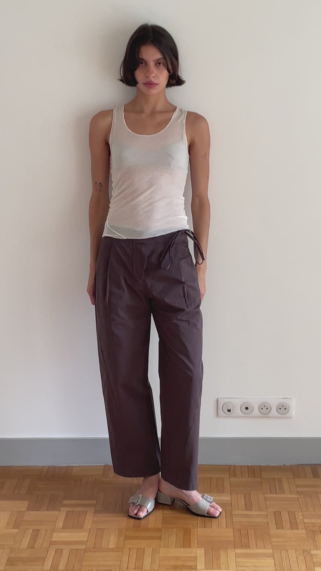 Flag Tie Pant - Dark Brown