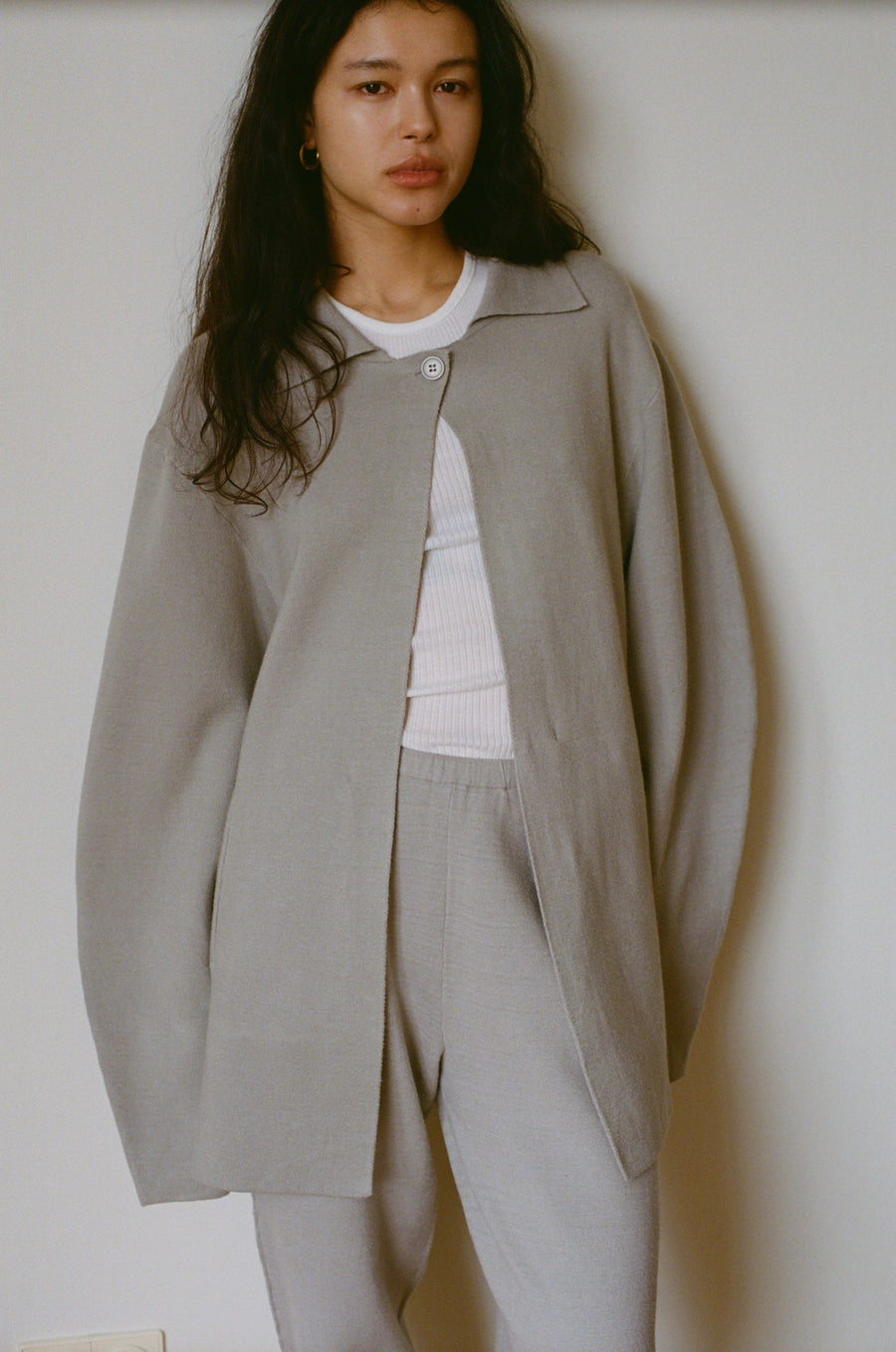the button knit - grey