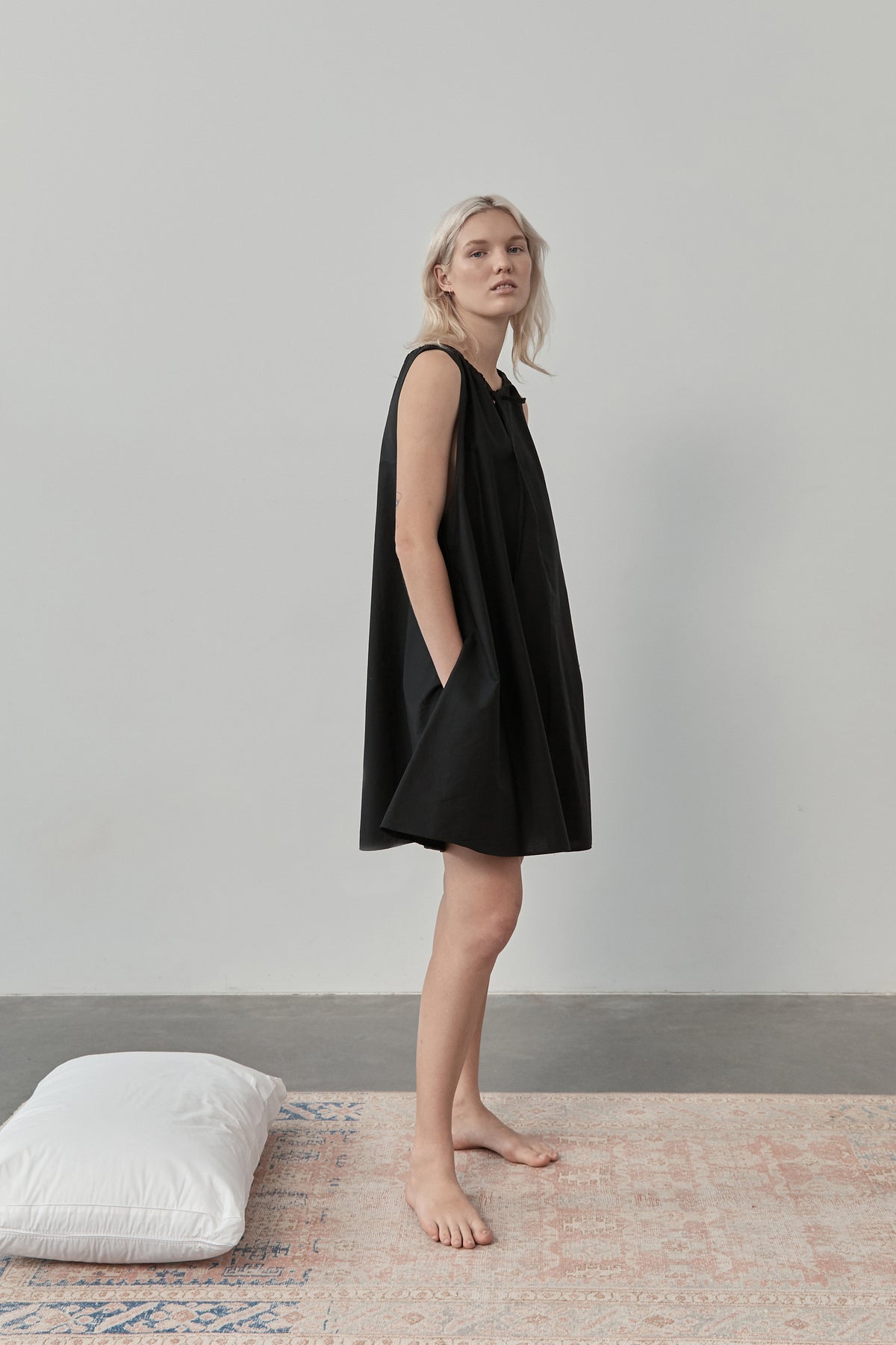 Mid calf discount black dress