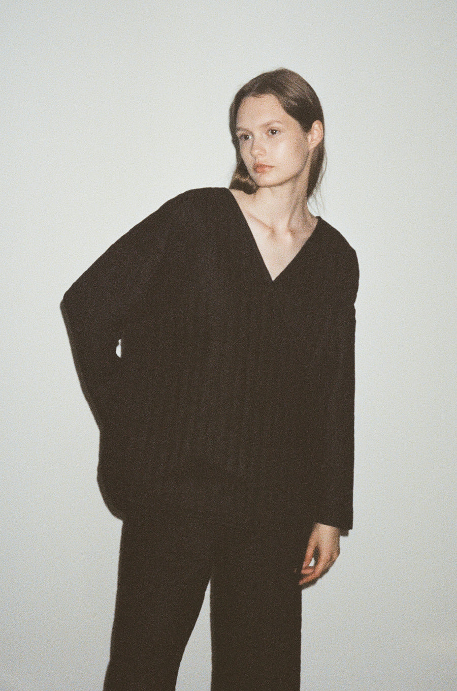 the curved quilt jacket - black