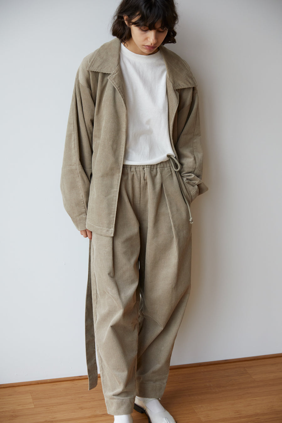 the cord draw pant - stone