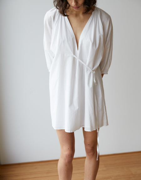 the double over dress - white | Deiji Studios
