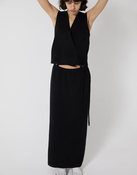 the tie knit top - black | Deiji Studios