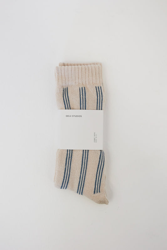 the woven sock - river stripe by Deiji Studios against plain background