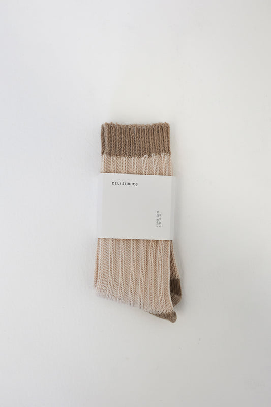 the woven sock - cream and natural by Deiji Studios against plain background