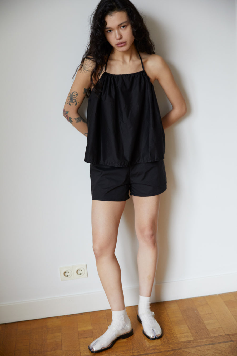 the halter set - black