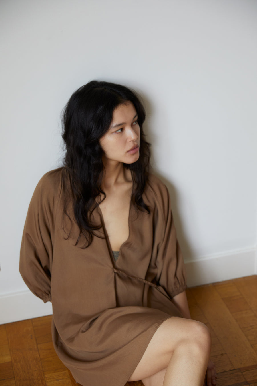 the double over dress - taupe