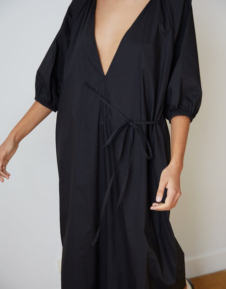 the fold midi dress - black | Deiji Studios