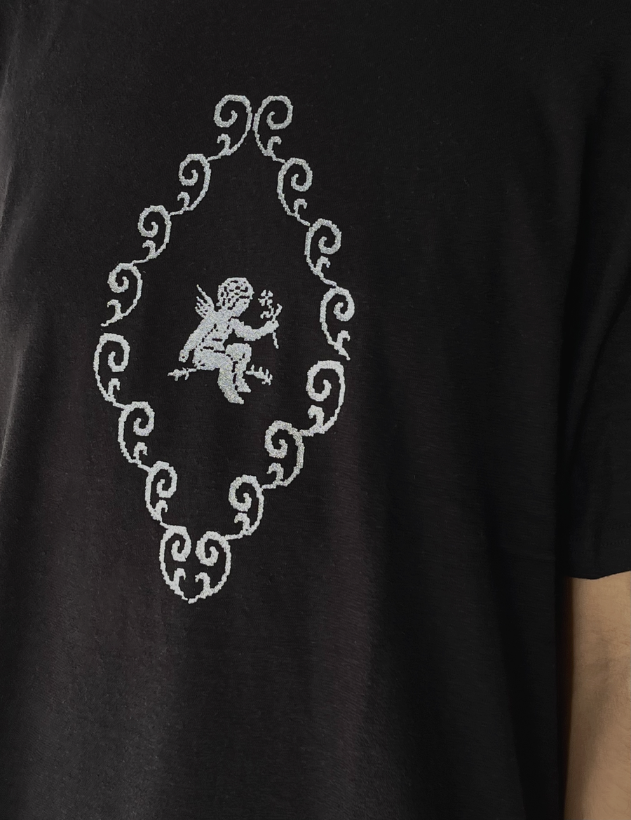 the cherub tee - black / silver
