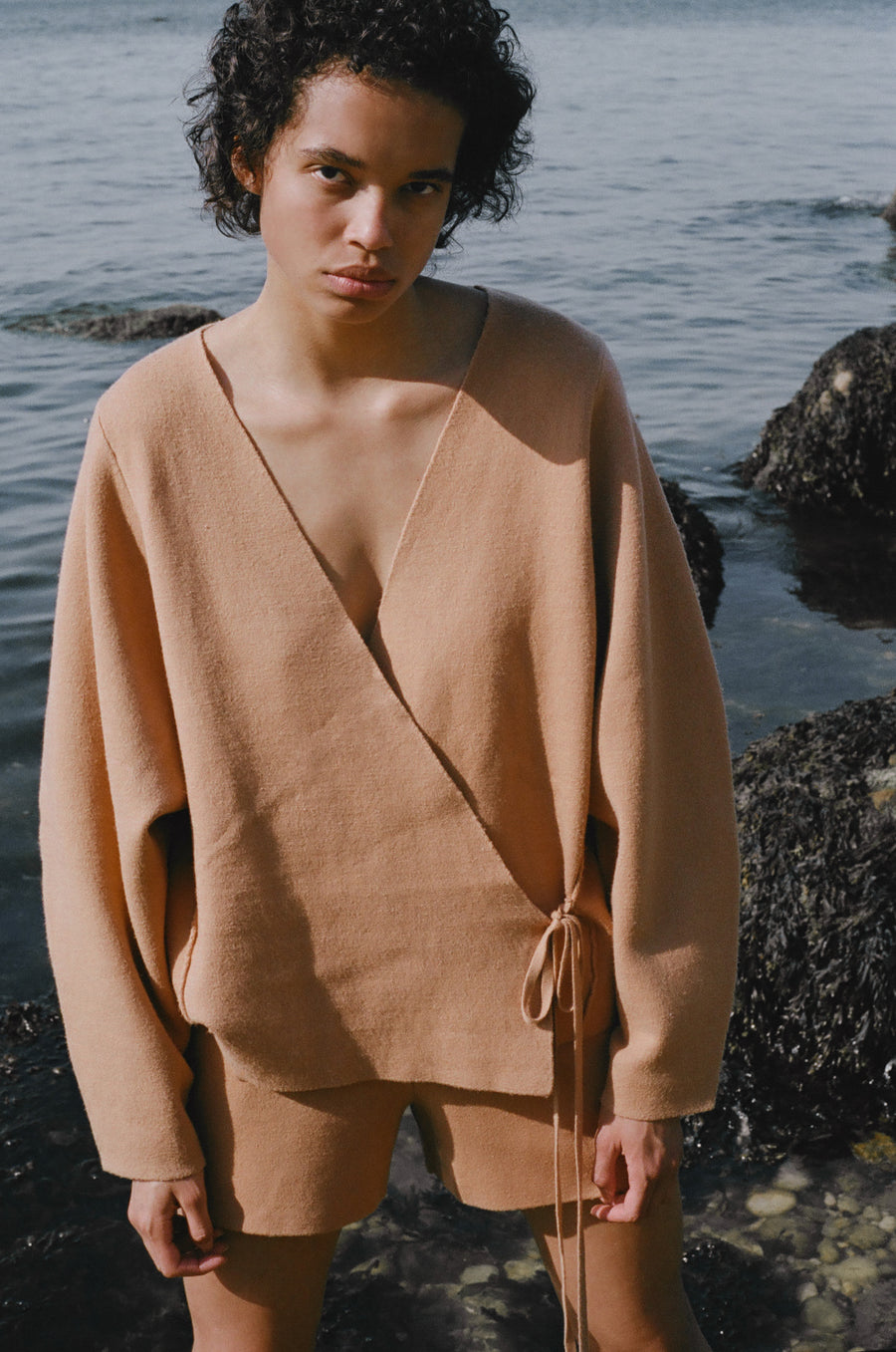 the tie cardigan - camel