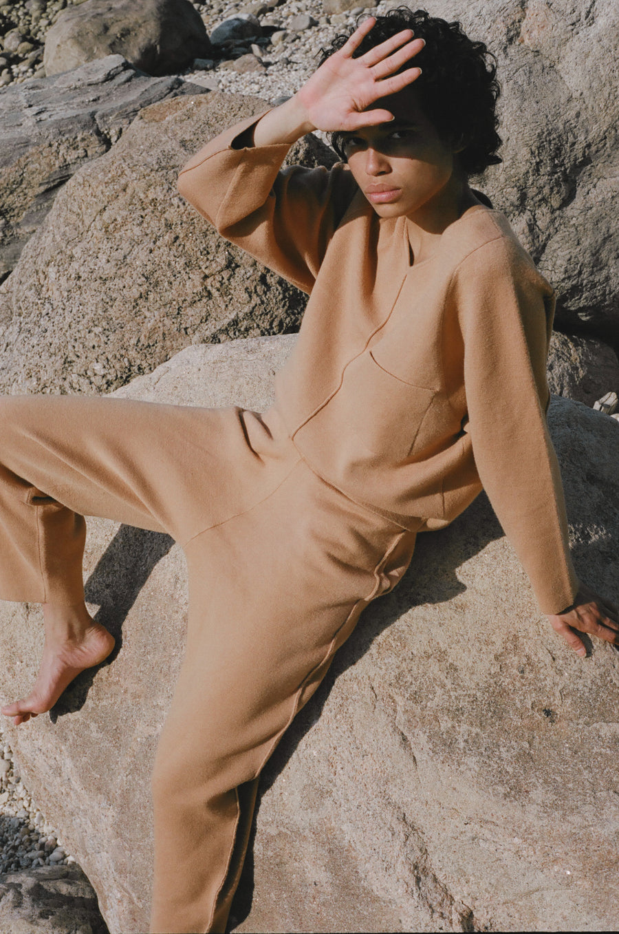 the curved leg pant - camel