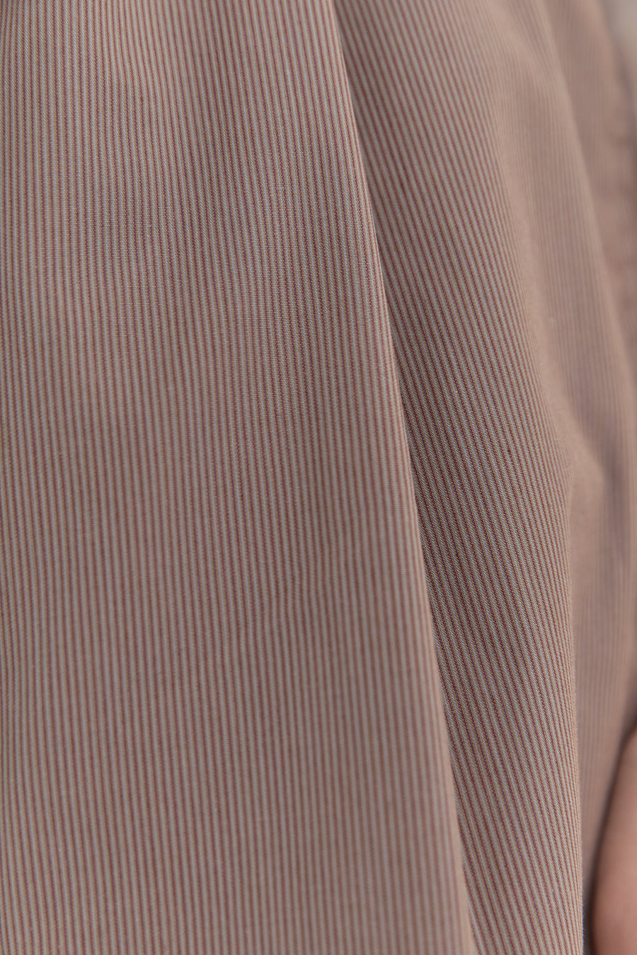 the cotton shirt dress - red brown stripe