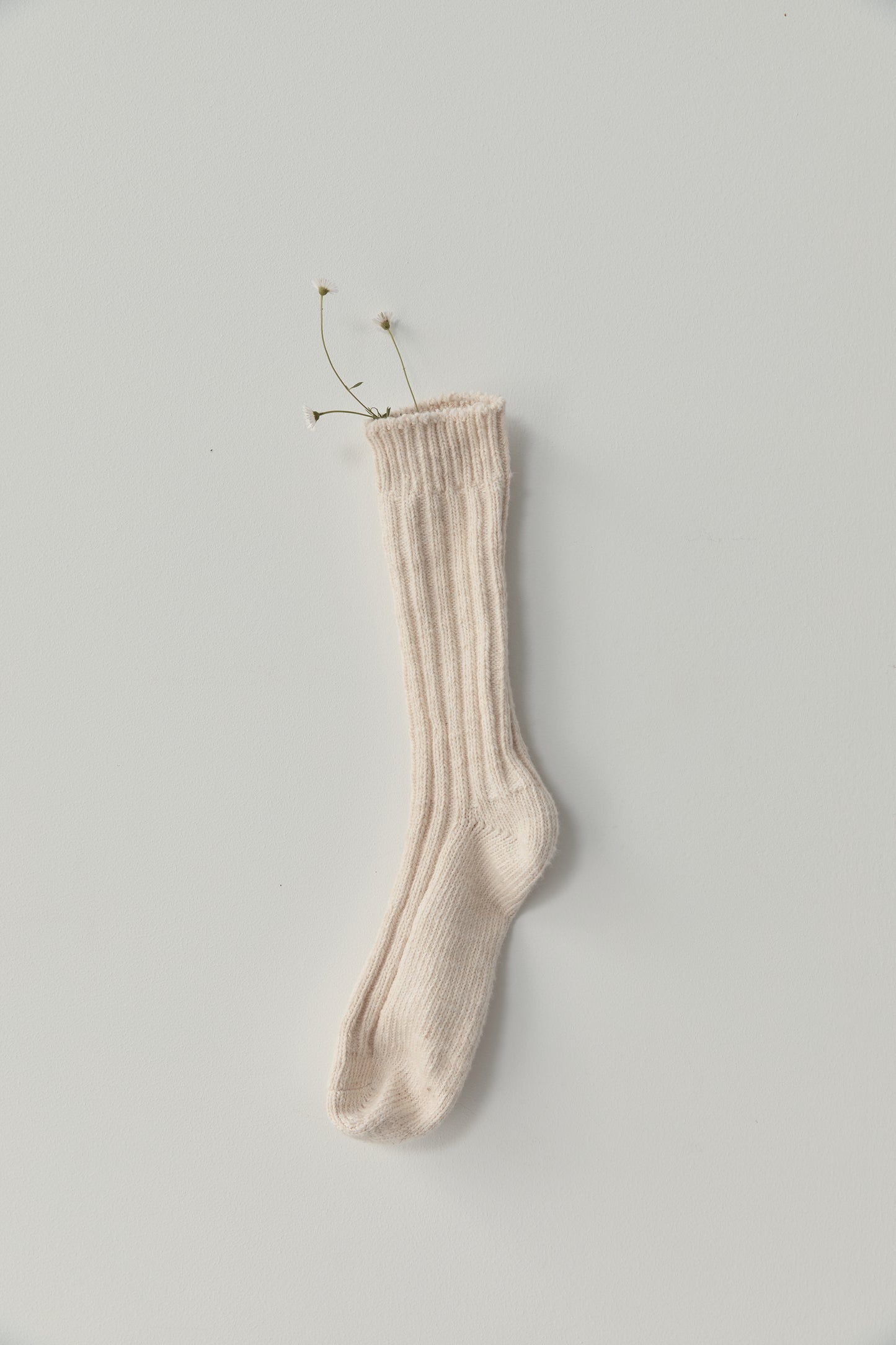 the woven sock - cream